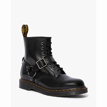 Dr Martens Női 1460 Harness Bőr Lace Up Bakancs Fekete